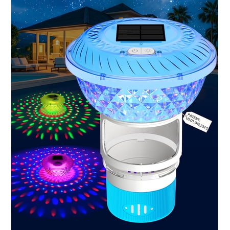 2025 Upgrade Solar C orine Floater Pool C orine Floater with Colorful Light Button Control Floating C orines Dispenser for Pool Adjustable Flow c orines floaters Hot Tub c orines floaters