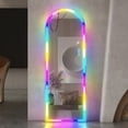 thumbnail image 4 of LVSOMT 55"x20" Arched RGB Lights Full Length Mirror, LED Lighted Body Mirror with RGB Color Changing, Hanging Door Wall Mounted Mirror Full Length, For Bedroom Living Room Barber Shop Beauty Salon, 4 of 12