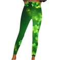 thumbnail image 3 of LEKWK Yoga Leggings Women St Patricks Day Shamrock Clover Yoga Leggings High Waist Soft Printed Soft Leggings Holiday Festival Party Wear, 3 of 7