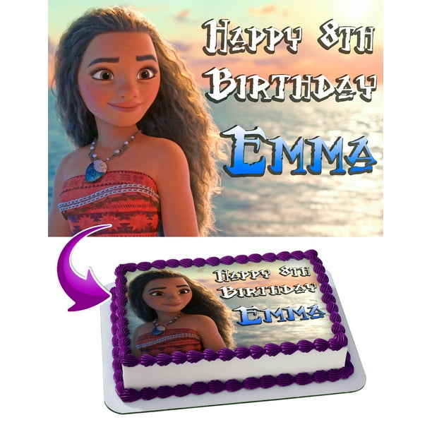 Moana Edible Cake Image Topper Personalized Picture 1 4 Sheet 8 X10 5 Walmart Com