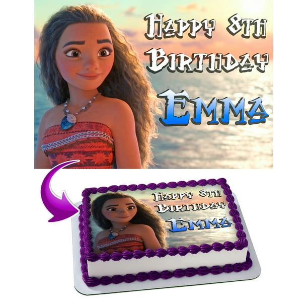 Moana Edible Cake Image Topper Personalized Picture 1 4 Sheet 8 X10 5 Walmart Com Walmart Com