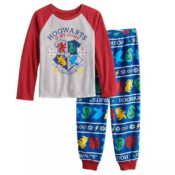 Harry Potter Hogwarts Is My Home Boy's, Girl's Poly Fleece Pajama Set (Size 8)
