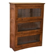Crafters and Weavers Arts and Crafts 37" Wood Barrister Bookcase in Brown