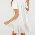 thumbnail image 6 of Ruffle Hem Short Sleeve Dress For Women Casual Summer Flowy Midi Dress With Vintage Style plus Size Formal Dress Dresses for plus Size Women Size Short Dresses plus Party Dress plus Size Sheer Dress, 6 of 8