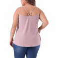 thumbnail image 3 of Agnes Orinda Plus Size Tank Tops for Women Eyelet Embroidery Sleeveless Spaghetti Strap Loose Fit Cami Tops 2X Pink, 3 of 6