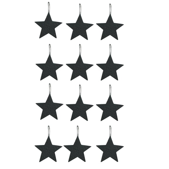 Park Designs Star Black Shower Curtain Hook Black Set of 12