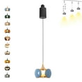 thumbnail image 1 of FSLiving Suspensions Lumineuses sur Rail 5W Réglables en Hauteur Rétractables en J avec Macaron pour Cuisine, Bleu - 1 Pack, 1 of 7