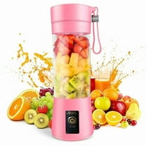 Rollbacks & More Portable Blender Mini for Shakes and Smoothies Rechargeable USB 380Ml Traveling Fruit Juicer Cup with 6 Blades