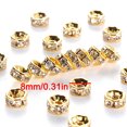 thumbnail image 2 of 50pcs/lot 8mm Rhinestone Rondelle Crystal Round Loose Spacer Beads for Jewelry Making DIY Bracelet Necklace Accessories, 2 of 5
