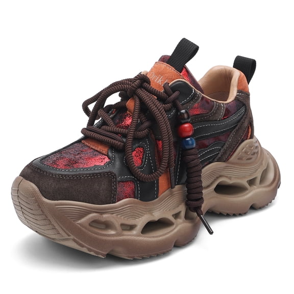 Women's Running Shoes Lace-Up Slip-Resistant Sneakers Colorful Fashion Platform Dad Shoes Casual Comfortable Walking Shoes