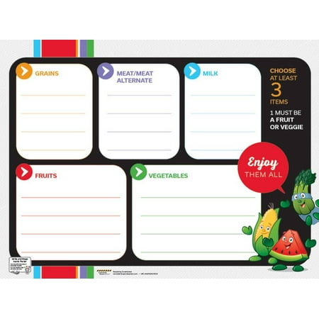 Learning Zone Poster - Garden Heroes® Lunch Tray Dry Erase Menu Poster Laminated Poster - 24x18