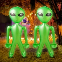 60 Inch (5 Ft.) Giant Alien Inflatable - (Pack of 2) - Jumbo Green Alien, for Game Prize, Alien Halloween Decorations Theme Party Favors Photo Prep & Decorations
