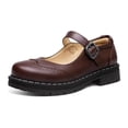 thumbnail image 1 of Large Size Low Cut Thick Soled Button up Loafers Gothic Style Round Toe Casual Dress Shoes for Daily Work Campus, 1 of 2