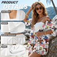 thumbnail image 6 of FKEKYI Kentucky Horse Racing USA Flag Print Women's 2 Piece Short Set Open Front Shirt Top & Shorts with Elastic Waist Beachwear Loungewear Set for Ladies Summer Outfits, XL, 6 of 7