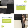 thumbnail image 5 of ELPOSUN Patio Furniture 4 Pieces Outdoor Wicker Rattan Chair Balcony Conversation Sets Porch Furniture Sectional Loveseat w Cushions and Table for Backyard Pool Garden (Black-Beige), 5 of 7