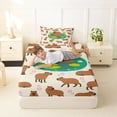 thumbnail image 4 of Erosebridal Brown Cartoon Capybara Twin Sheet Sets, Kid Girl Boy Bedding, 3 Pieces, 4 of 5