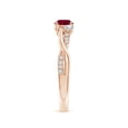 thumbnail image 3 of Angara Natural 0.6 Ct. Ruby with Diamond Classic Ring in 14K Rose Gold for Women (Ring Size: 3), 3 of 10