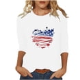 thumbnail image 2 of Dazajoo 4th of July Tunic Tops for Women Summer 3/4 Sleeve Casual American Flag Patriotic Graphic Vintage Tee Shirts 2024 Womens Independence Day Round Neck Blouses Flash Deals Today,White,XL, 2 of 6