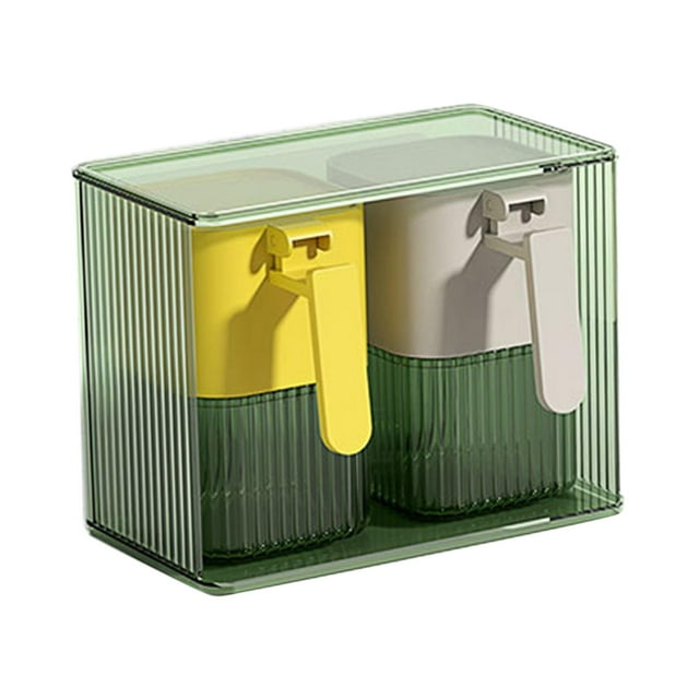 Juego de caja de condimentos perfecl con tapa y cuchara 2 rejillas