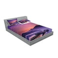 thumbnail image 2 of Ambesonne Landscape Fitted Sheet & Pillow Sham Set, Lake in Nantou Taiwan, Queen, Pink Purple, 2 of 2