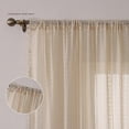 thumbnail image 3 of Boho Lace Curtains 45 Inches 2 Panel Light Filtering Privacy Tassel & Geometry Crochet Semi Sheer Curtain Drapes For Bedroom Living Dining Room Rod Pocket Vintage French Country Beige, 3 of 9