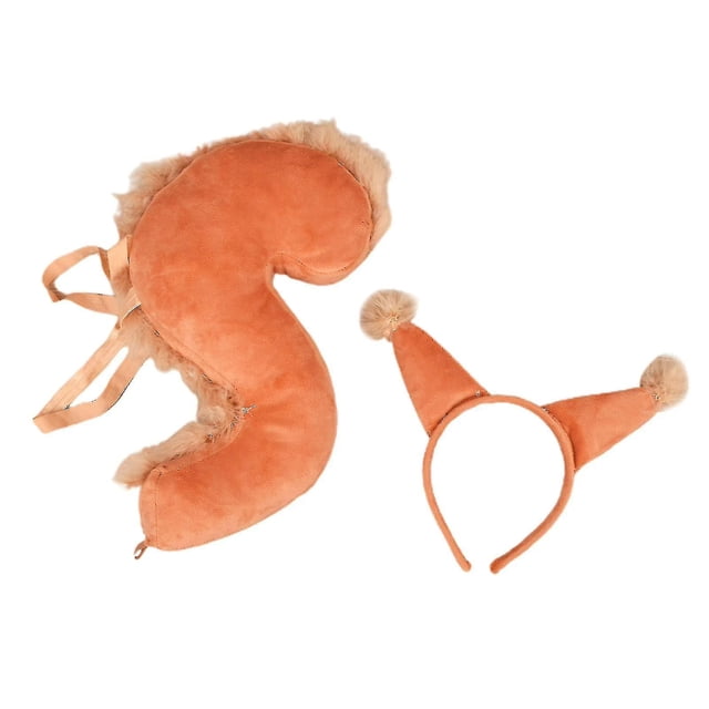 Diadema y cola con forma de orejas de ardilla de dibujos animados, suministros para disfraces de Halloween para niños