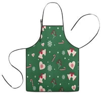 Green Christmas Pattern Kids Aprons for Girls and Boys,Adjustable Neck Strap Toddler Aprons for Kids Cooking Baking