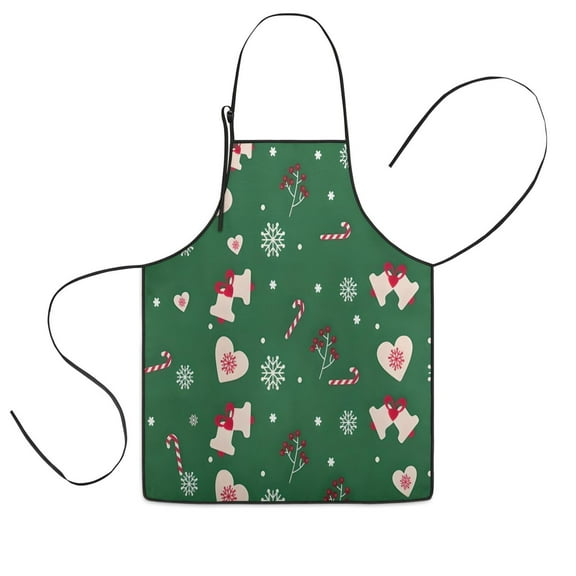 Green Christmas Pattern Kids Aprons for Girls and Boys,Adjustable Neck Strap Toddler Aprons for Kids Cooking Baking