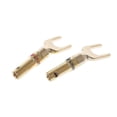 thumbnail image 2 of 8 Pcs Brass Gold Plated Y Spade Speaker Plugs o Screw Fork Connector Adapter, 2 of 4
