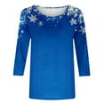 thumbnail image 4 of ZRGHAOYLQ Christmas 3/4 Sleeve Shirts for Women Trendy Sparkly Christmas Snowflake Pattern Blouses Loose Crewneck Christmas Pullover Shirts Comfy Christmas Shirts Tops, 4 of 5
