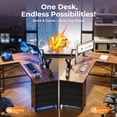 thumbnail image 5 of 55 Inch L-Shaped Desk with Fabric Drawers, Reversible Home Office & Gaming Desk with Power Outlets, and Adjustable Storage Shelves, 5 of 9