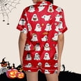 thumbnail image 4 of CQXIDFH Women Pajamas Plus Size Halloween Pumpkin Print Short Sleeve Button Top and Shorts Set Cute Sleepwear 2 Piece Pjs, 4 of 8