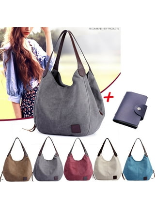esafio Soft leather Purses and Handbags Hobo Bags for Women Large Shoulder  Bag,Gray