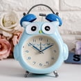 thumbnail image 3 of Reloj despertador para niños, reloj despertador analógico con campana ruidosa de búho, reloj de escritorio silencioso sin tictac con, 3 of 4