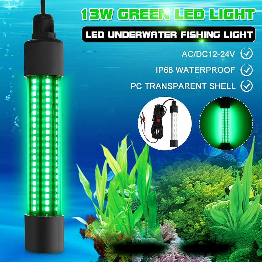 12V Green LED Underwater Submersible Fishing Light Night Crappie Shad