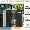 thumbnail image 4 of 6x4FT Outdoor Resin Storage Shed with Transparent Windows & Louvered Vents, Plastic Tool Shed with Double Lockable Doors & Gable Roof, Outside Garden Shed for Backyard, Patio, Lawn, Gray No.7688, 4 of 8