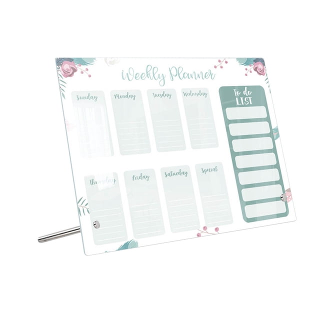 EGNMCR Tableau Mémo de Bureau pour Plan de Semaine Effaçable Transparent Tableau d'Écriture de Messages Rappel Mémo Tableau d'Affichage/marqueur 3 ml Tableau d'Affichage