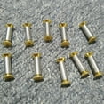 thumbnail image 2 of 10pcs Knife Handle Bolt Rivets Screw Fastener Nut Flat Hex Head Gold, 2 of 4