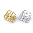 thumbnail image 1 of Servilleta de metal de hotel de 12 piezas con anillo de servilleta dorado con patrón de gran muralla (oro + plata), 1 of 5