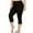 Black, variant on ZZwxWA Womens Pants Plus Size High Rise Pocket Belly Control Capri Legging Yoga Leggings Fitness Running Gym Ladies Solid Sports Active 3/4 Pants