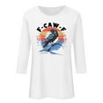 thumbnail image 4 of Ailaofu Hauts à Manches 3/4 pour Femmes Col Rond Ample Mignon T-Shirts d'Automne et d'Été Blouses Décontractées Imprimées Tunique, 4 of 4