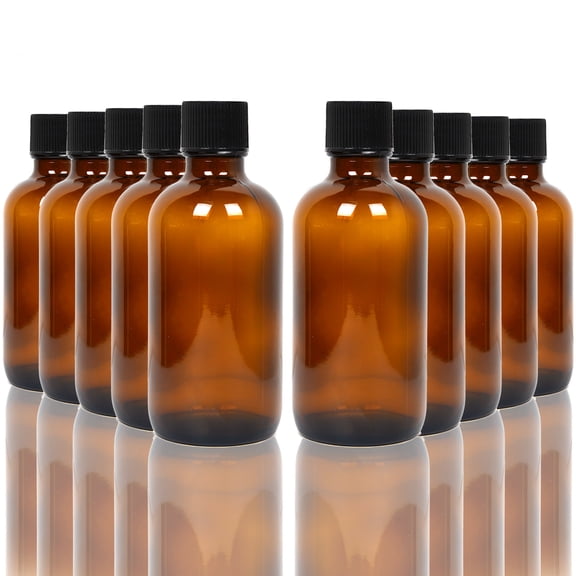 Youngever 18 Pack 3.5OZ Empty Glass Bottles with Lids Glass Tight Seal Lids - Amber YE394.706