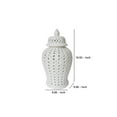 thumbnail image 4 of Benjara Urn Shaped Glass Jar with Finial Lid on Top, White, 4 of 4