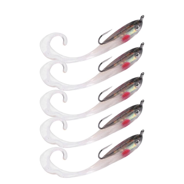 Alomejor 5 unids se?uelo de la Pesca Artificial Cebo Falso se?uelos Suaves lubina Jig Lure para la Pesca al Aire Libre(SO050-5) Ecomeon no
