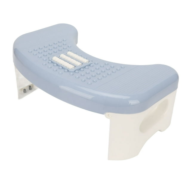 Potty Stool, Relax Feet Foldable Toilet Stool Stable Structure For Bathroom Blue,White
