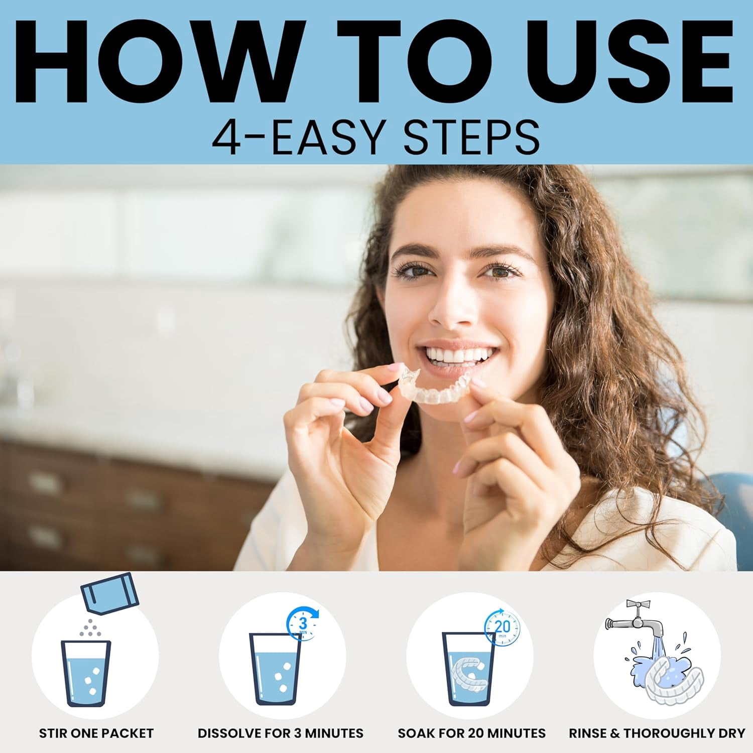 Smile Again Cleaner for Removable Oral Devices, 6-Month Supply