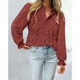 thumbnail image 4 of Blusa de Mujer PRETTYGARDEN Manga Abullonada con Encaje Talla M, 4 of 6