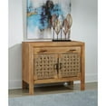 thumbnail image 3 of Treasure Trove Augustine Brown & Jute Two Door One Drawer Wood Cabinet, 3 of 9