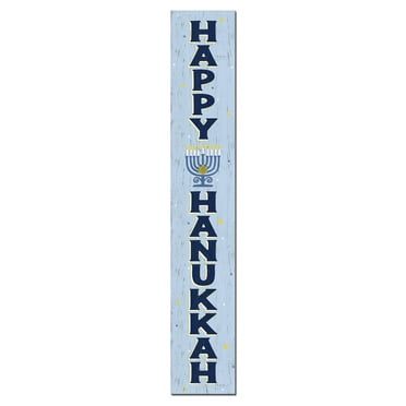 Country Marketplaces Happy Hanukkah - Vertical Porch Signs 8X46.5