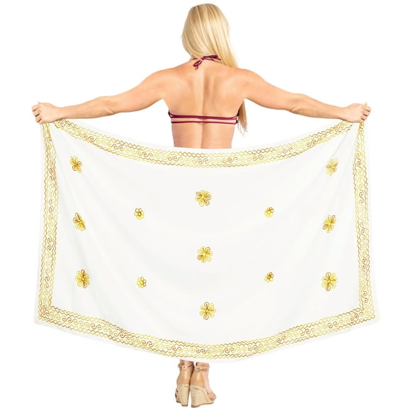 HAPPY BAY Women's Bikini Skirt Sarong Swimsuit Cover up Summer Wraps Bathing suit Swimwear Beach Wrap Skirts for Women One Size Snow, Floral